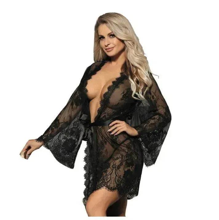 Lingerie Long Sleeve Lace Pajamas - EX-STOCK Canada