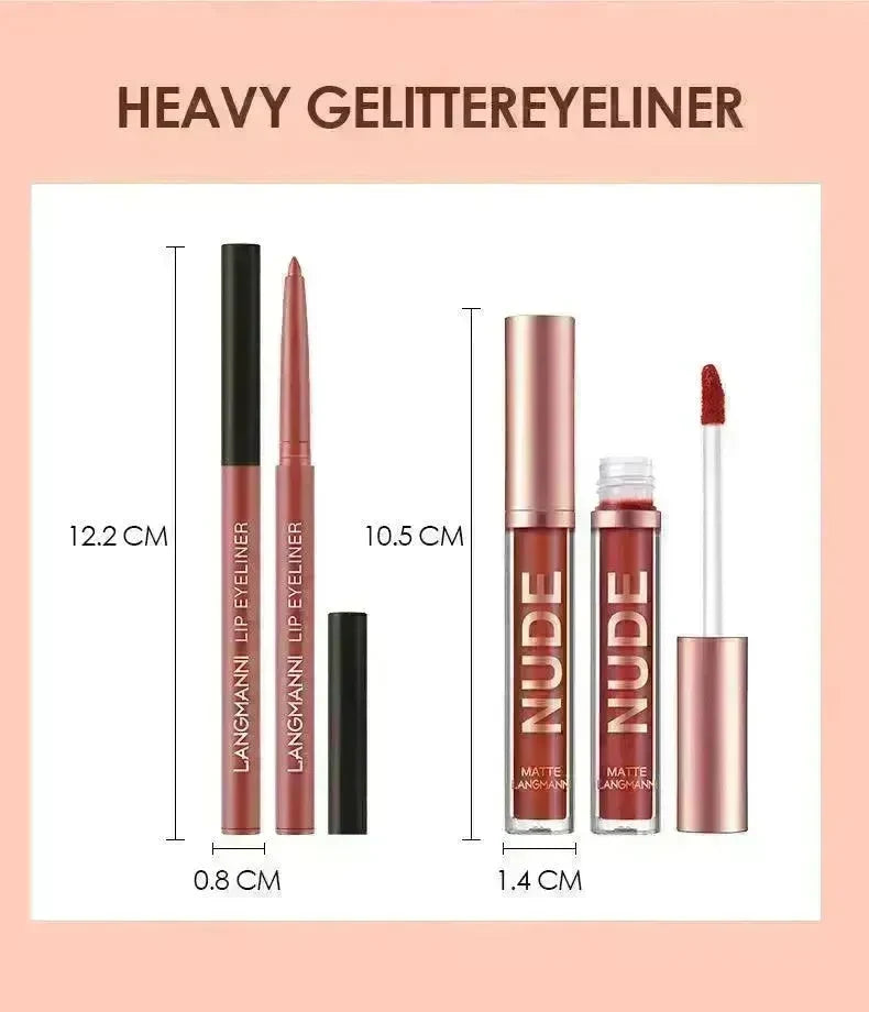 Lip Liner And Lipstick Makeup 12 Pcs Set 6 Matte Lipstick 6 Lip Liner Pens Waterproof Long Lasting Matte Lipstick Beauty Cosmetics Makeup Gift For Girls Lipstick Set - EX-STOCK CANADA