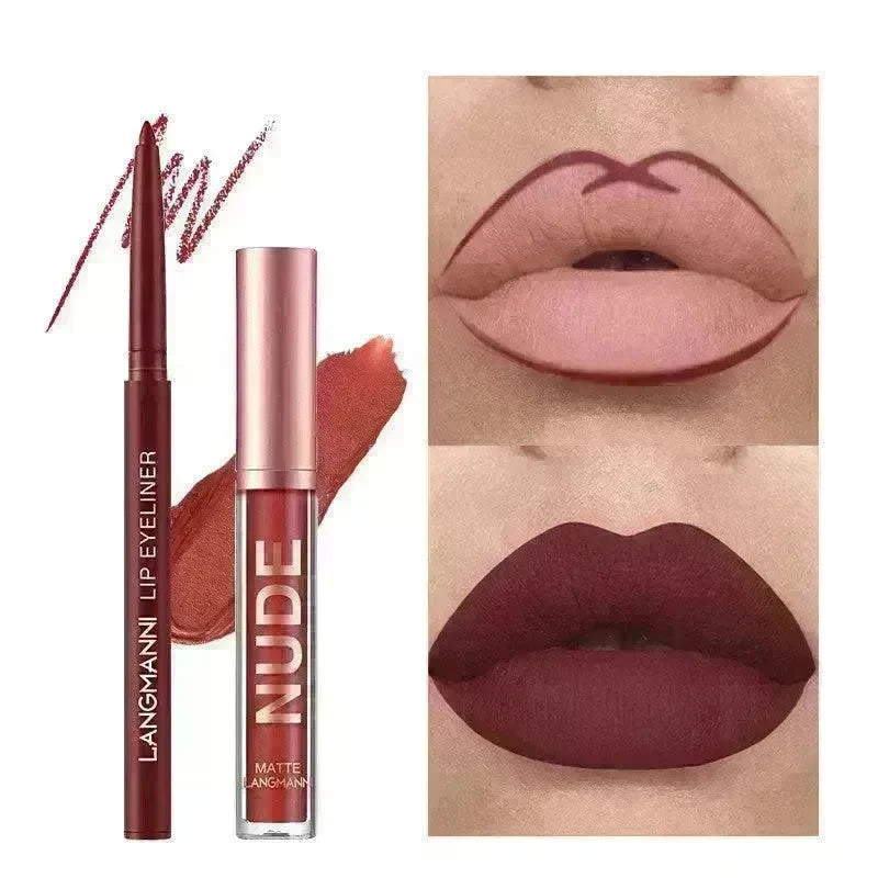 Lip Liner And Lipstick Makeup 12 Pcs Set 6 Matte Lipstick 6 Lip Liner Pens Waterproof Long Lasting Matte Lipstick Beauty Cosmetics Makeup Gift For Girls Lipstick Set - EX-STOCK CANADA