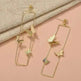 Long Geometric Metal Pop-up Butterfly Stud Drop Earrings - EX-STOCK CANADA