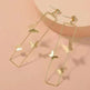 Long Geometric Metal Pop-up Butterfly Stud Drop Earrings - EX-STOCK CANADA