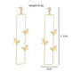 Long Geometric Metal Pop-up Butterfly Stud Drop Earrings - EX-STOCK CANADA