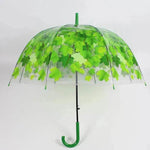 Long Handle Transparent Umbrella Painted Umbrella Maple Leaf Umbrella - EX-STOCK Canada