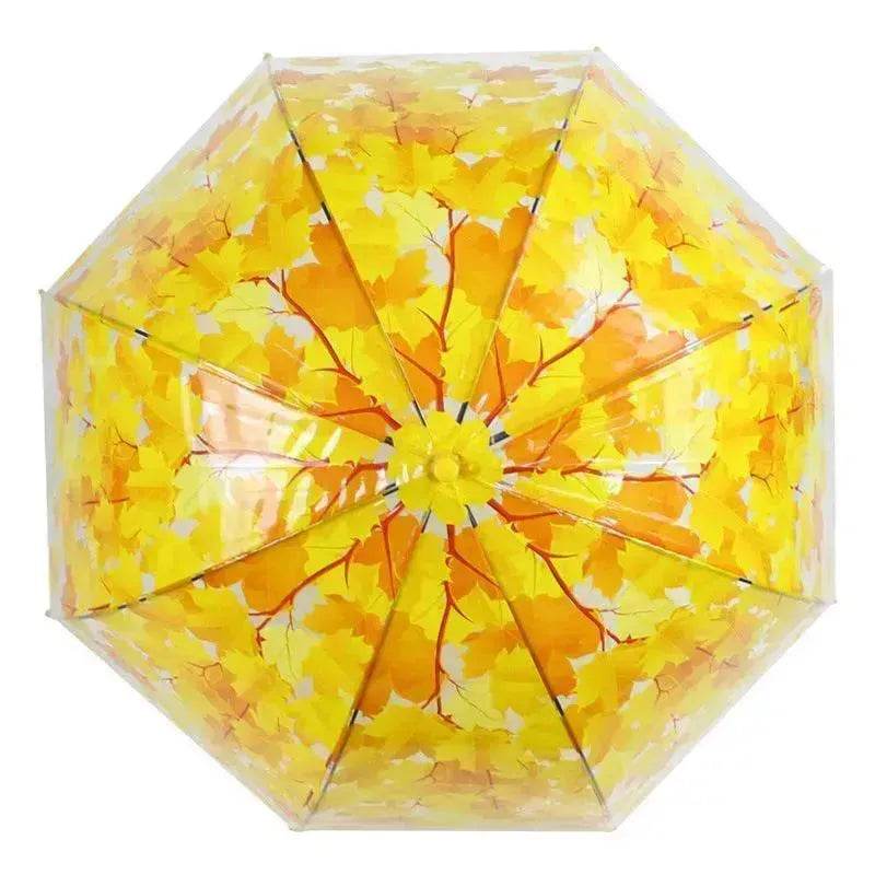 Long Handle Transparent Umbrella Painted Umbrella Maple Leaf Umbrella - EX-STOCK Canada