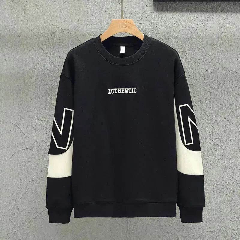 Loose Color Matching Round Neck Long Sleeve T-shirt Casual Top - EX-STOCK Canada