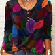 Loose Fashion Vintage Flower Print Long Sleeve Round Neck Top - EX-STOCK CANADA