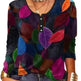 Loose Fashion Vintage Flower Print Long Sleeve Round Neck Top - EX-STOCK CANADA