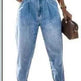 Loose High Waist Washed Daddy Pants Denim Trousers Women - EX-STOCK Canada