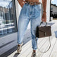 Loose High Waist Washed Daddy Pants Denim Trousers Women - EX-STOCK Canada