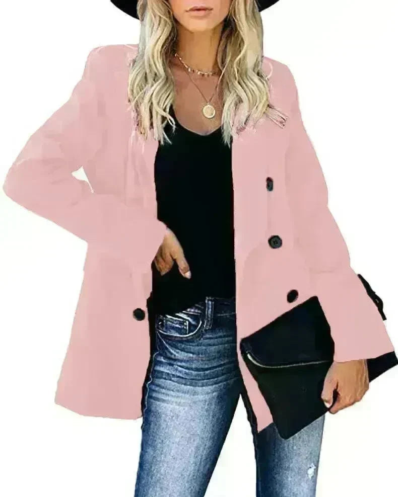 Loose Long-sleeved Knitted Solid Color Sweater - EX-STOCK CANADA
