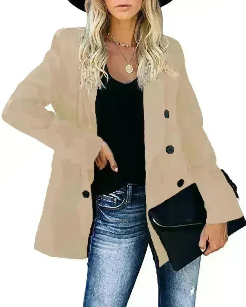 Loose Long-sleeved Knitted Solid Color Sweater - EX-STOCK CANADA