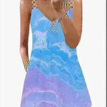 Loose Sleeveless Sling Summer Beach Printed Floral Mini Dress - EX-STOCK CANADA