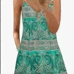 Loose Sleeveless Sling Summer Beach Printed Floral Mini Dress - EX-STOCK CANADA