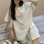 Loose Slimming Short Sleeve T-shirt High Waist Wide Leg Shorts - EX-STOCK CANADA
