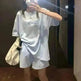 Loose Slimming Short Sleeve T-shirt High Waist Wide Leg Shorts - EX-STOCK CANADA