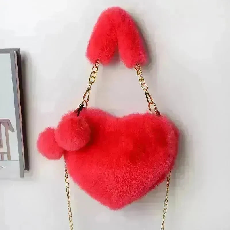 Love Bags Soft Plush Handbags Women Valentine's Day Party Bag - EX-STOCK CANADA