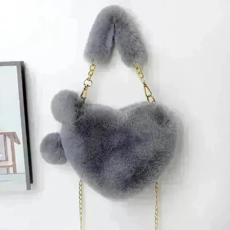 Love Bags Soft Plush Handbags Women Valentine's Day Party Bag - EX-STOCK CANADA