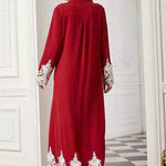 Luxurious Embroidered Blouse Lace Cardigan Dress for Beautiful Arab Dubai Turkey Middle Eastern Women - EX-STOCK Canada