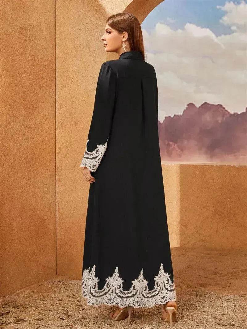 Luxurious Embroidered Blouse Lace Cardigan Dress for Beautiful Arab Dubai Turkey Middle Eastern Women - EX-STOCK Canada