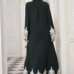 Luxurious Embroidered Blouse Lace Cardigan Dress for Beautiful Arab Dubai Turkey Middle Eastern Women - EX-STOCK Canada