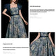 Luxurious Princess Court Oil Painting Style Tube Top Blue Evening Dress Bowl Gown - EX-STOCK CANADA