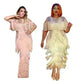 Luxurious Women's Sequined Stretch Fabric Multi-layer Dynamic Tassle Fashion Long Dress for Evening Party Cocktail Wedding Party. - EX-STOCK CANADA