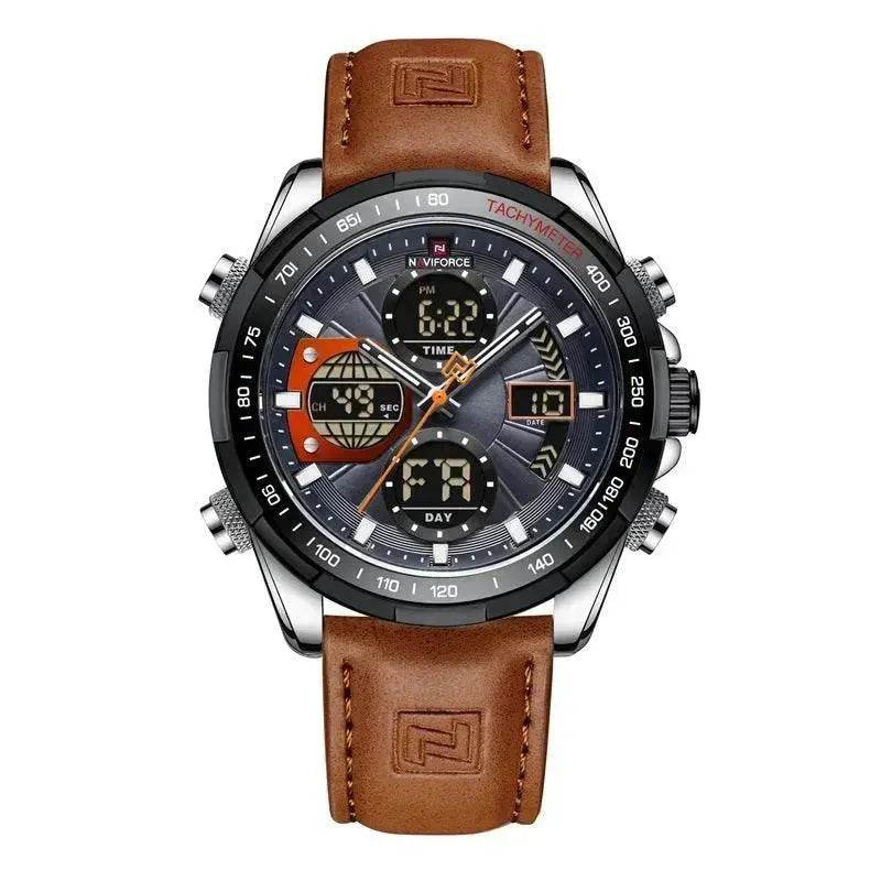 Luxury Men's Waterproof Sports Leather Strap Electronic Multi-function Watch - EX-STOCK Canada