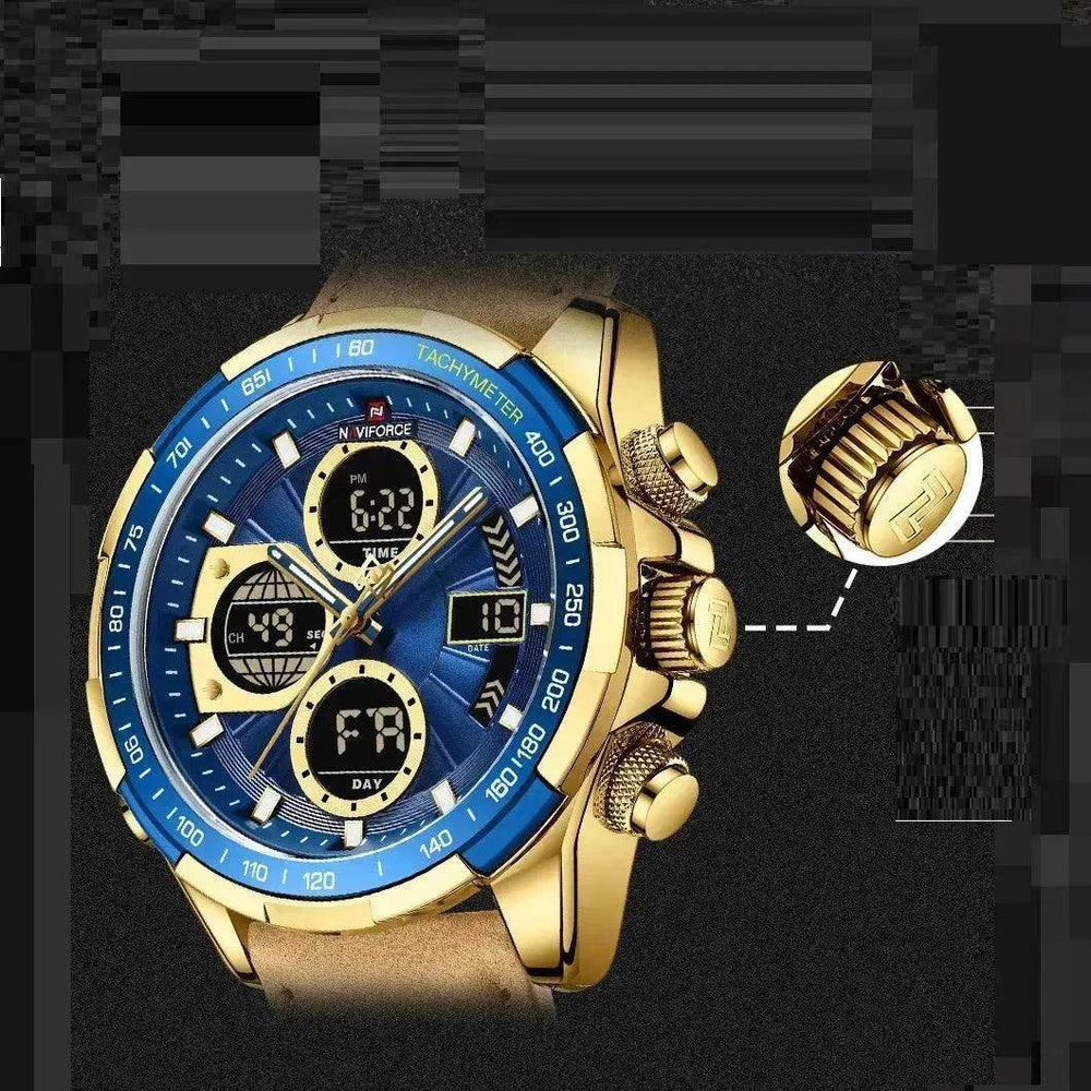 Luxury Men's Waterproof Sports Leather Strap Electronic Multi-function Watch - EX-STOCK Canada