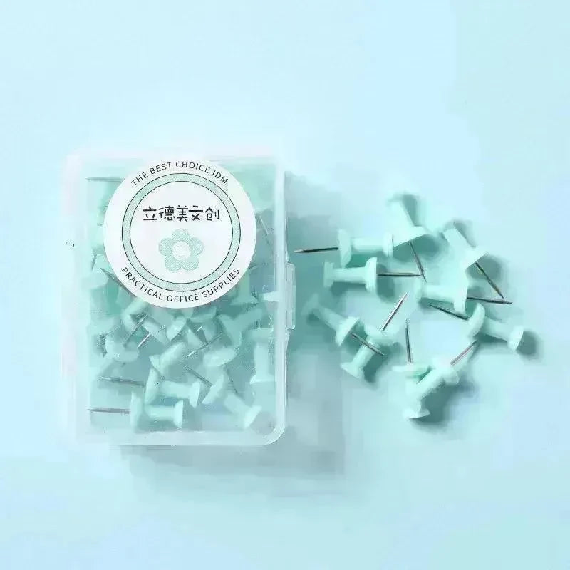 Macaron Color Boxed Push Pin Simple Creative Large Small Size Plastic Pushpin Office Supplies - EX-STOCK CANADA