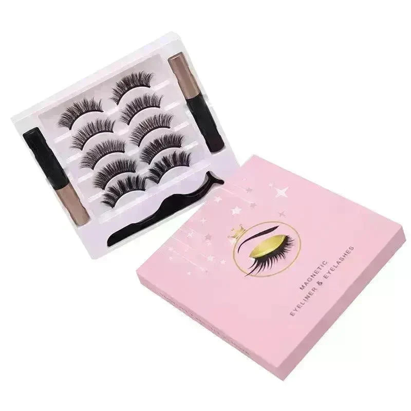 Magnetic Eyelashes Eyeliner Set Long Lasting False Mink Waterproof Eye Lashes Extension Reusable Beauty Makeup Tool - EX-STOCK CANADA