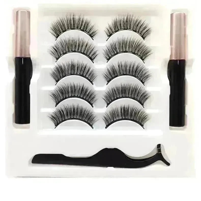 Magnetic Eyelashes Eyeliner Set Long Lasting False Mink Waterproof Eye Lashes Extension Reusable Beauty Makeup Tool - EX-STOCK CANADA