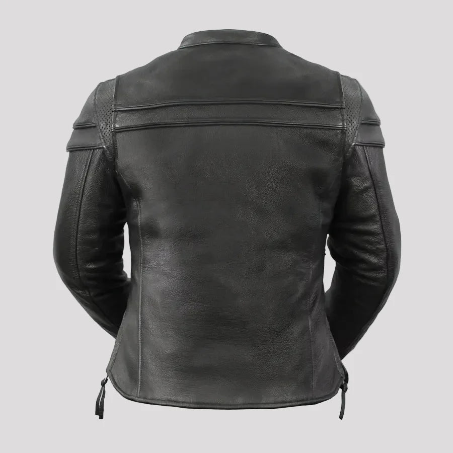 Women's Motorcycle Jacket. Vented Cowhide with Zip-Out Thermal Liner 