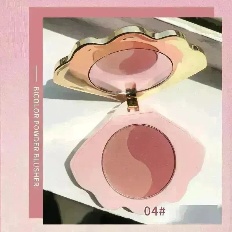 Makeup Shell Double Color Mirror Powder Blusher - EX-STOCK CANADA