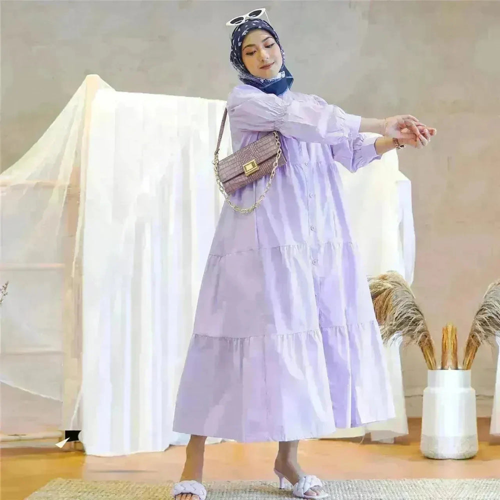 Malay Indonesian Cotton Arab Patchwork Dress - EX-STOCK CANADA