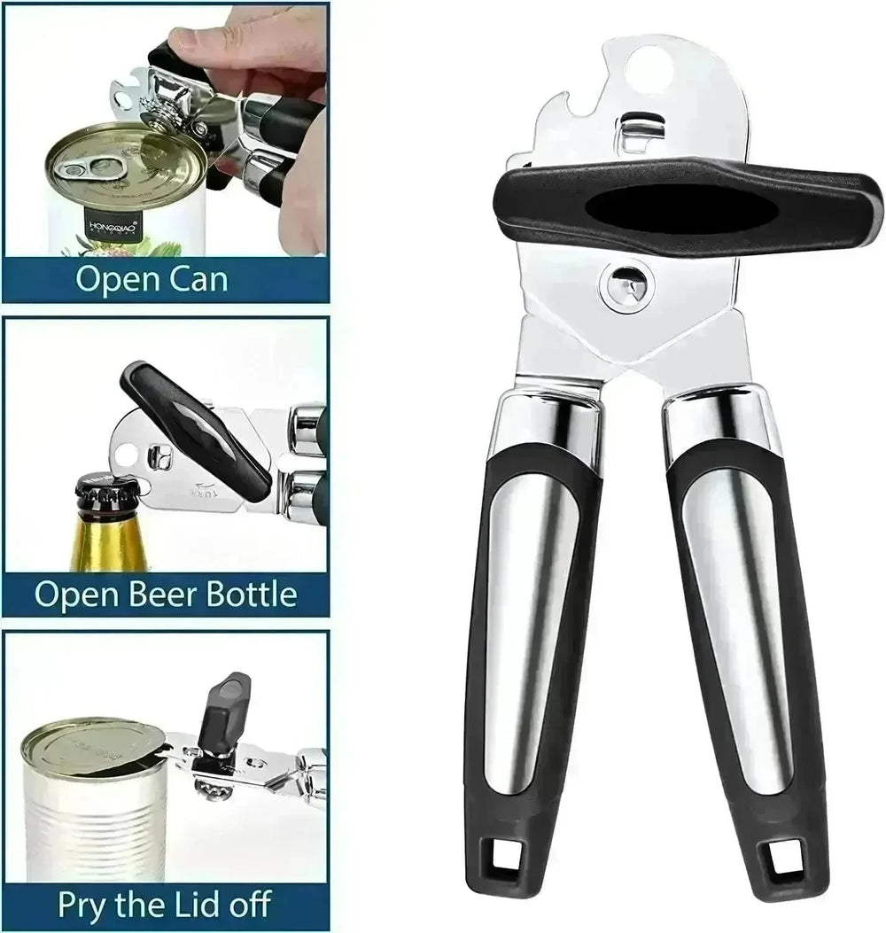 Manual Handheld Can Opener With Cutting Wheel Blade Lid Cap Opener - EX-STOCK CANADA