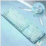 Mechanical Keyboard Wired Mouse Set Usb Interface Rechargeable Blue Retro Punk Version - EX-STOCK CANADA