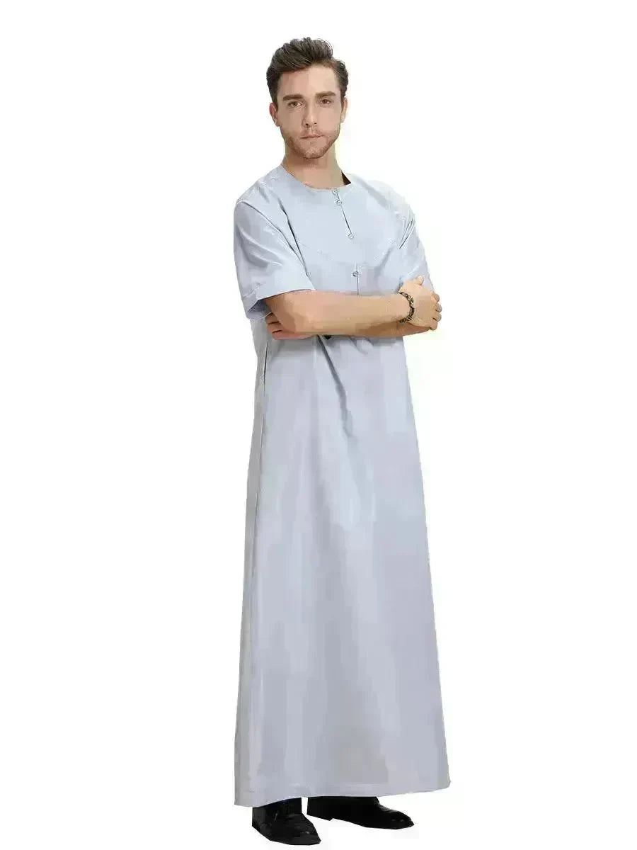 Men's Arab Short-sleeved Solid Color Robe - EX-STOCK CANADA