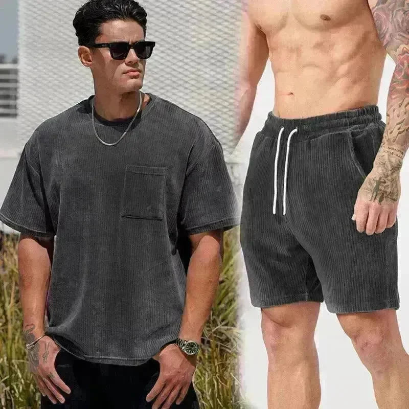 Men's Classy Summer Casual T-shirt Shorts Suit - EX-STOCK CANADA