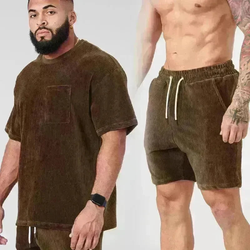 Men's Classy Summer Casual T-shirt Shorts Suit - EX-STOCK CANADA