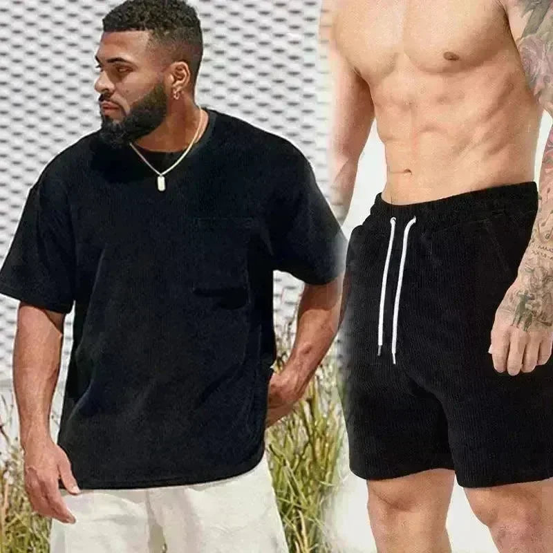 Men's Classy Summer Casual T-shirt Shorts Suit - EX-STOCK CANADA