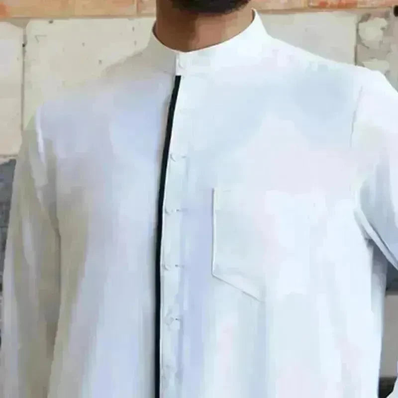 Men's Fashion Casual White Button Down Arab Robe - EX-STOCK CANADA