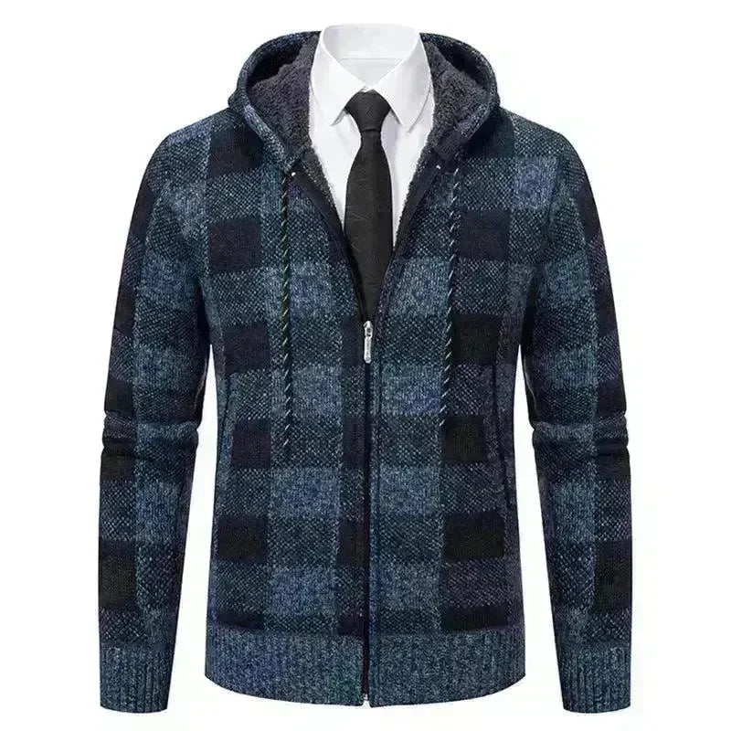 Men's Plaid Thickened Sweater Coat - EX-STOCK CANADA