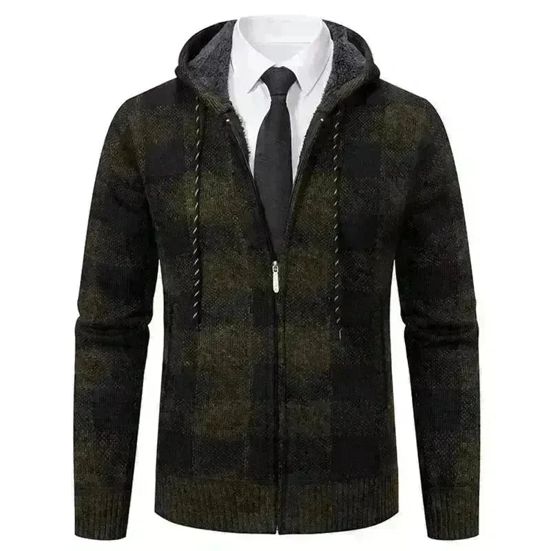 Men's Plaid Thickened Sweater Coat - EX-STOCK CANADA