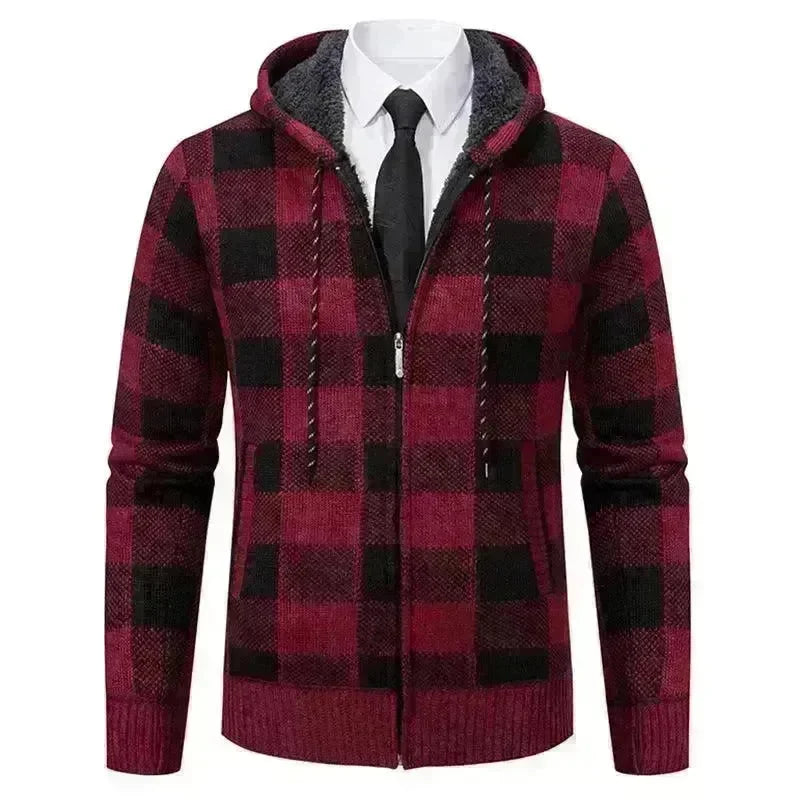 Men's Plaid Thickened Sweater Coat - EX-STOCK CANADA