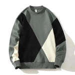 Men's Round Neck Sweater Spring Fashion Loose Breathable Stitching Long Sleeve - EX-STOCK Canada