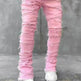 Men Trousers Individual Patched Pants Long Tight Fit Stacked Jeans For Mens Clothing - EX-STOCK CANADA
