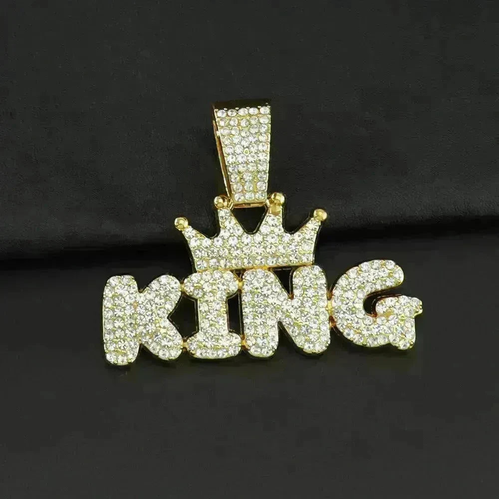 Mens Fashion Alloy Necklace With Diamond Pendant - EX-STOCK CANADA