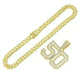 Mens Fashion Full Diamond Number 50 Pendant Necklace - EX-STOCK CANADA