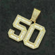 Mens Fashion Full Diamond Number 50 Pendant Necklace - EX-STOCK CANADA