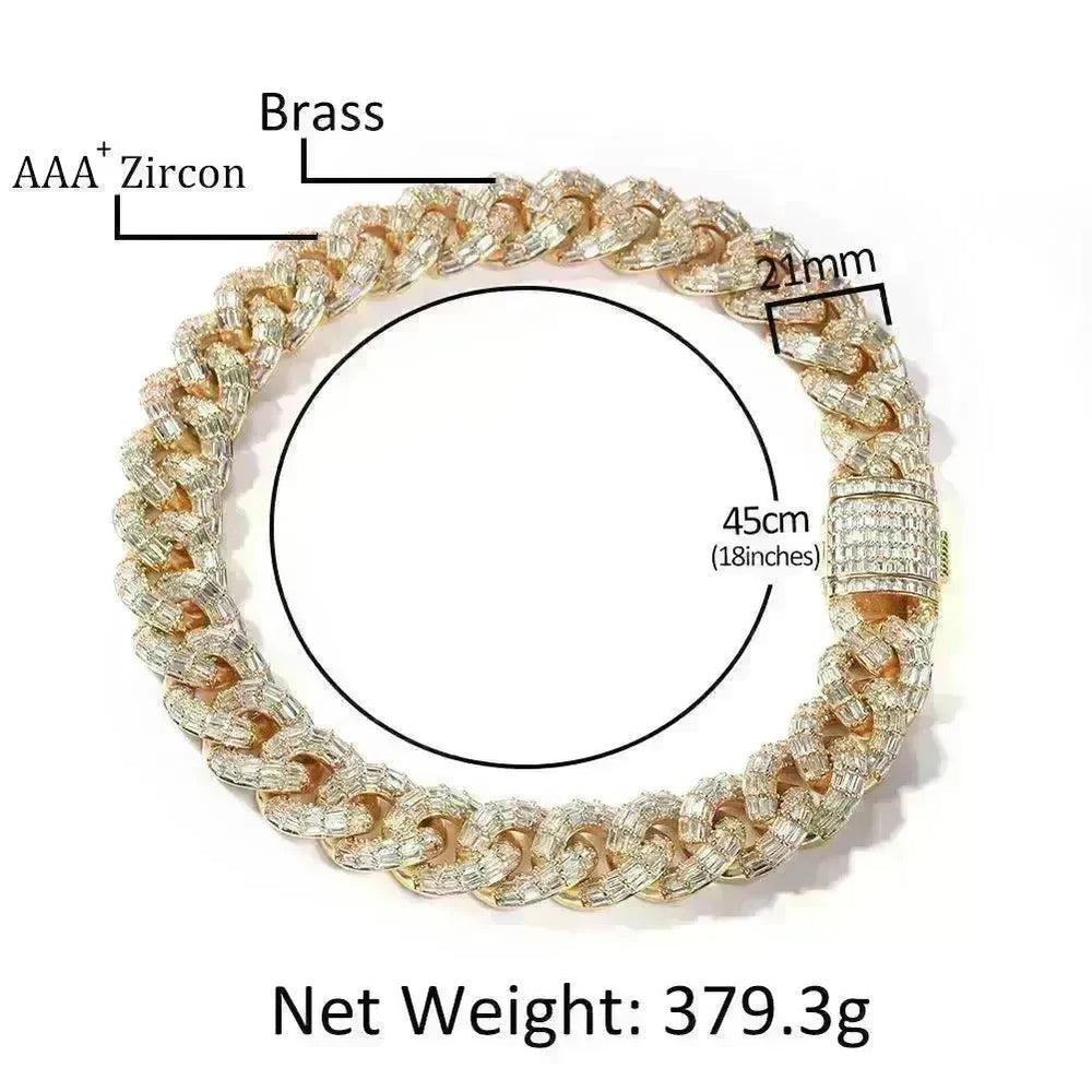 Mens Fashion Personalized Square Zirconium Cuban Bracelet Necklace - EX-STOCK CANADA
